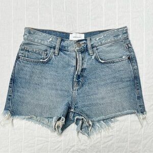 Current/Elliott Distressed Light Blue Jean Shorts